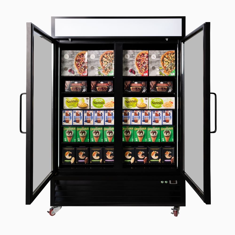Bromic Upright Display Freezer 1266L - 2 Door - Flat Glass - Lightbox UF1250GDL-NR
