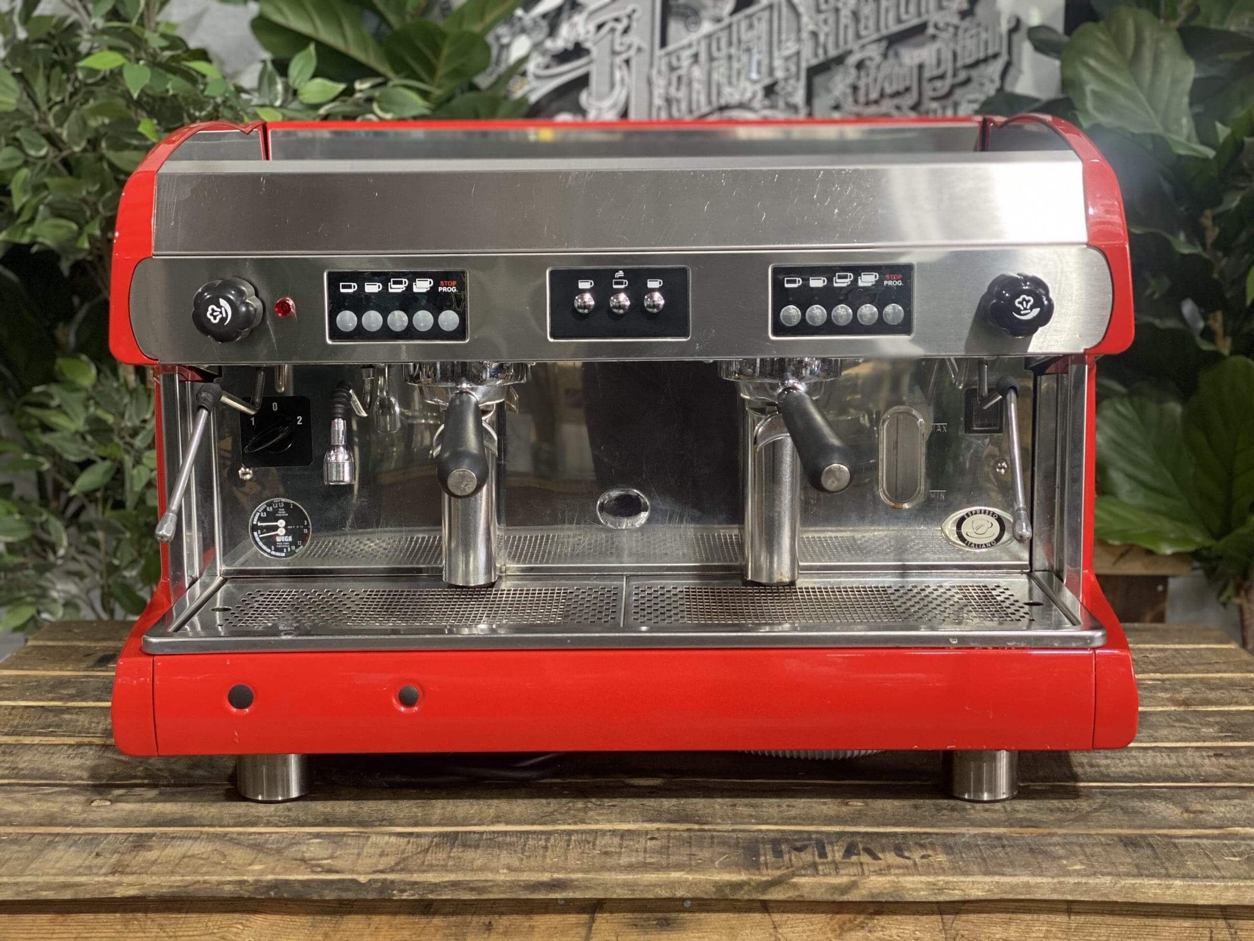 Wega Polaris High Cup - 2 Group Commercial Espresso Machine - Red