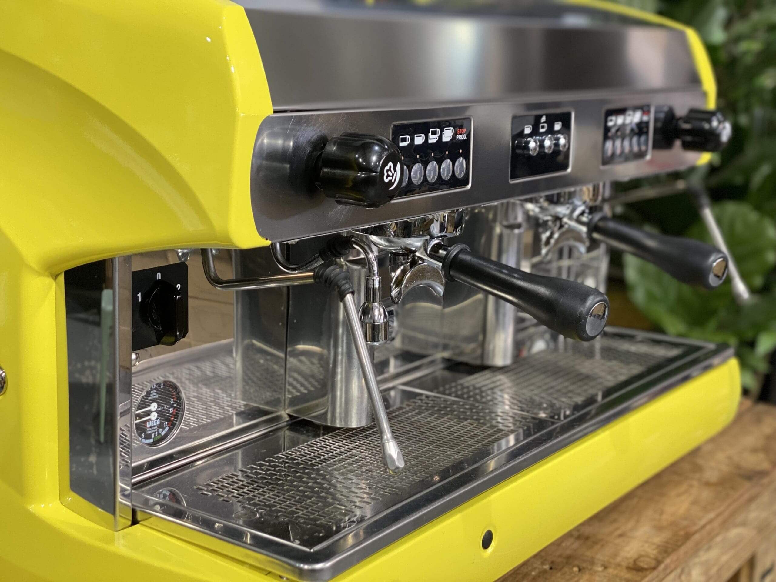 Wega Polaris High Cup Bright - 2 Group Commercial Espresso Machine - Yellow