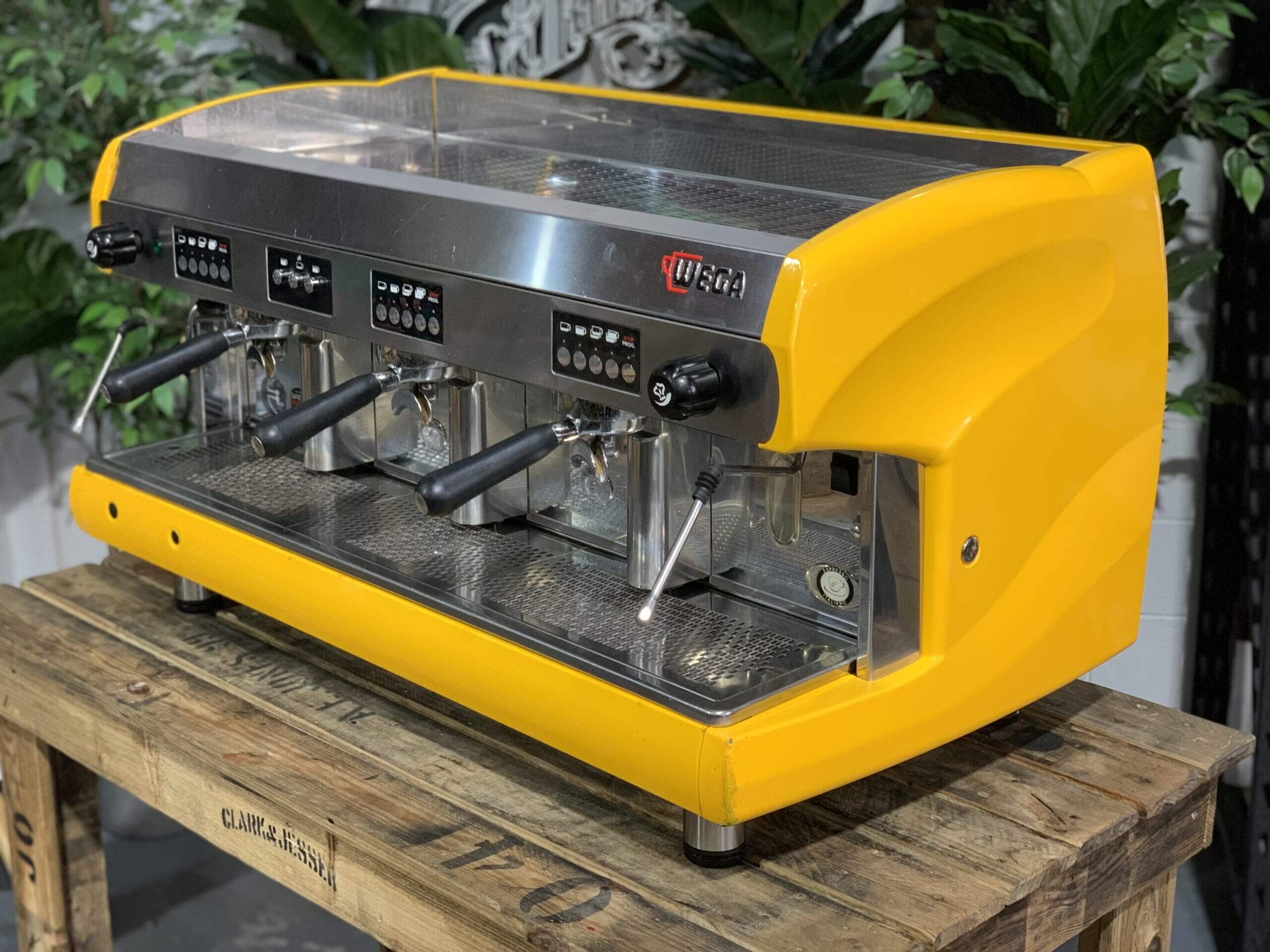 Wega Polaris High Cup - 3 Group Commercial Espresso Machine - Yellow