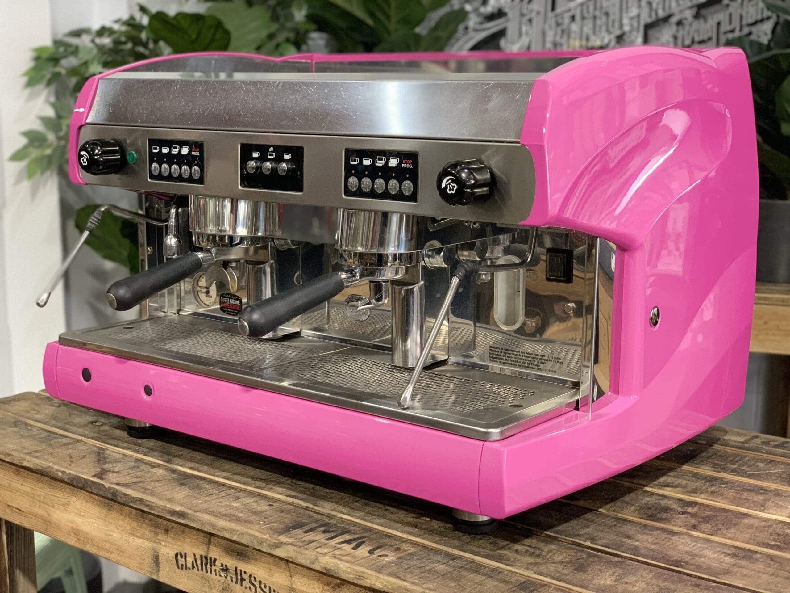 Wega Polaris Low Cup Hot - 2 Group Commercial Espresso Machine - Pink