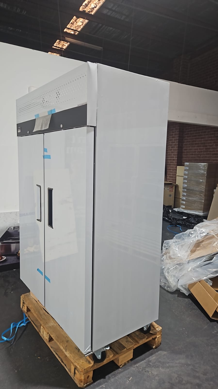 AG 1000 Litre Upright Double Stainless Steel Door Freezer GNX1000BT - Showroom Stock