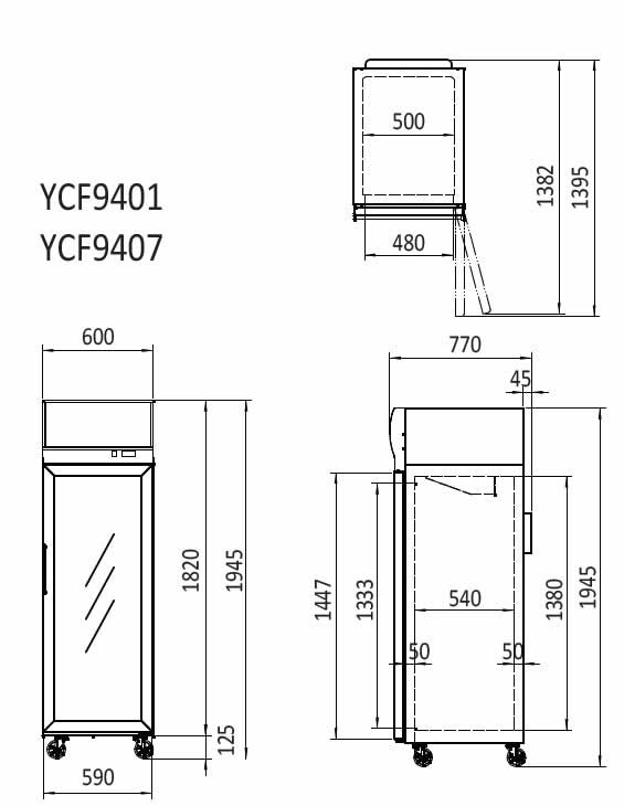 Commercial Glass Door Fridges Single Glass Door Lightbox | Atosa | YCF9401