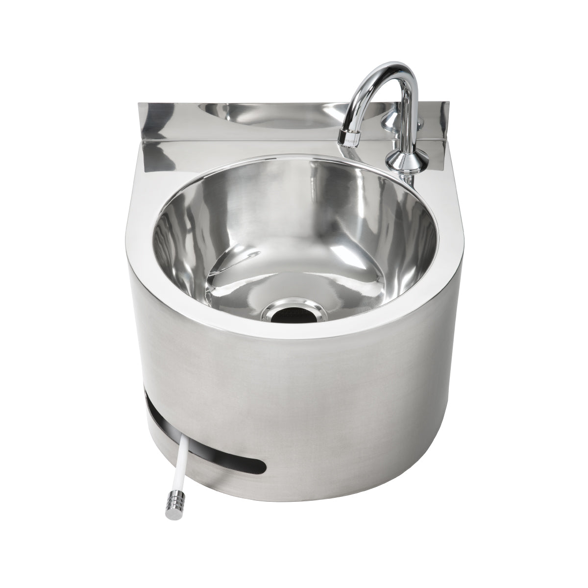 3Monkeez Round Hands Free Knee Operated Basin - Timed Flow Section View - AB-KNEEHB-RTMV