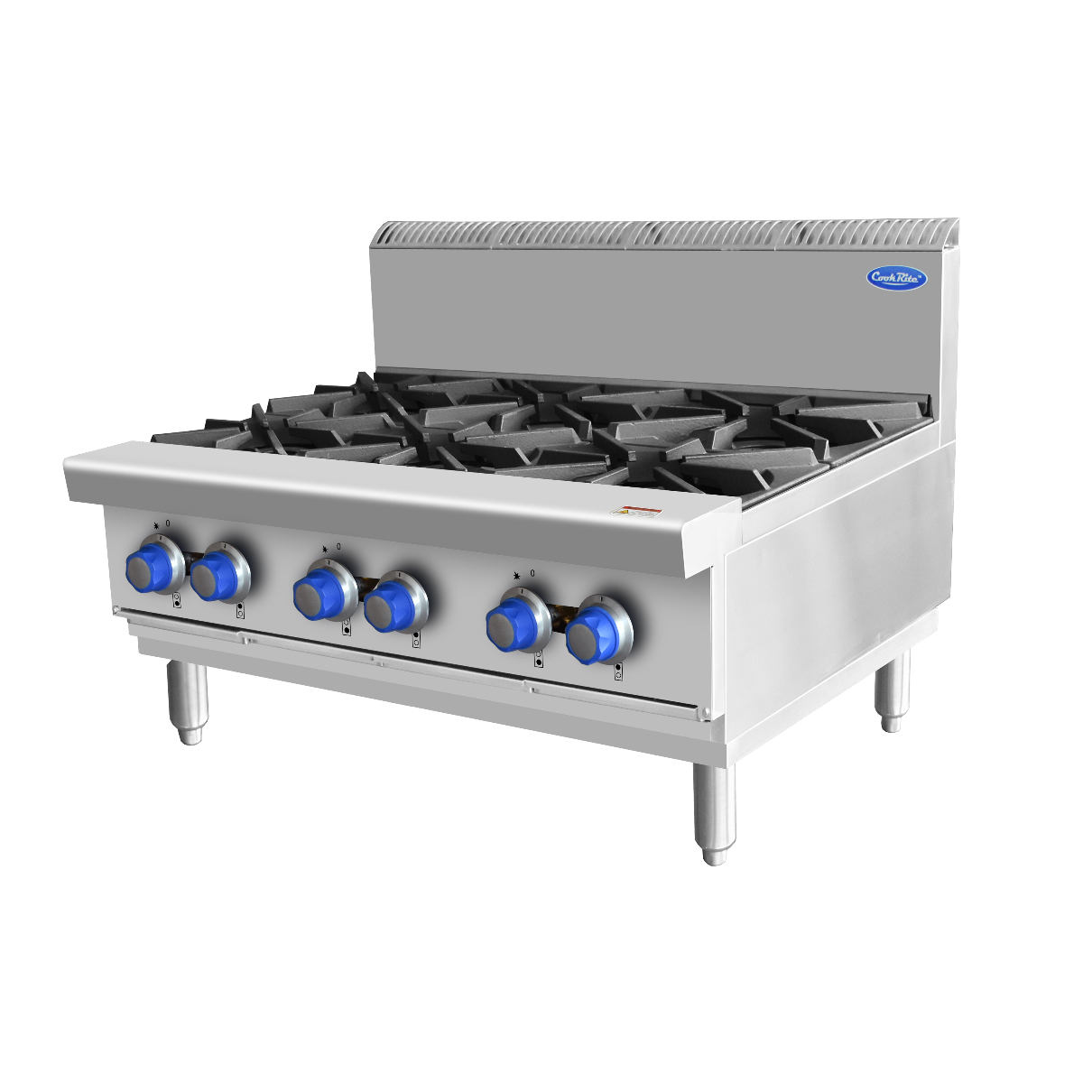 Cookrite 168Mj/h Open 6 Burner Cook Tops NG AT80G6B-C-NG