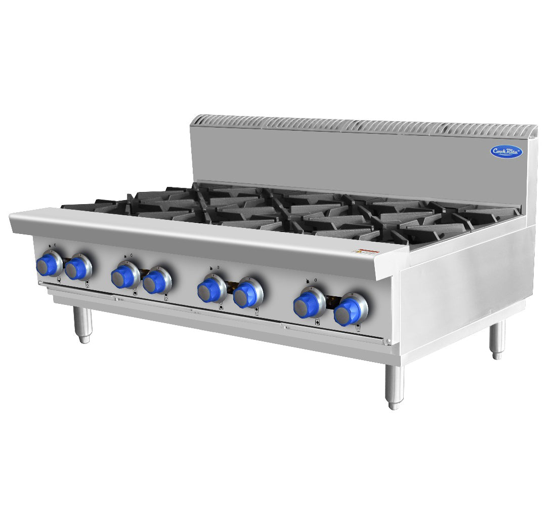 Cookrite 224Mj/h Open 8 Burner Cook Tops NG AT80G8B-C-NG