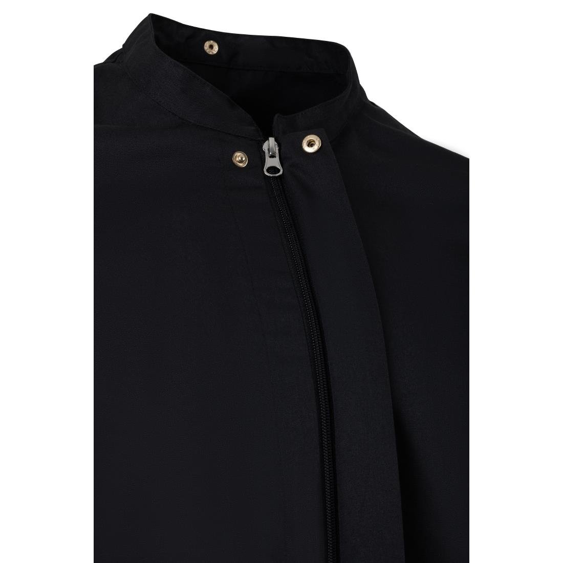 Southside Harlem Short Sleeve Zipper Chef Jacket Black Size L - BA115-L