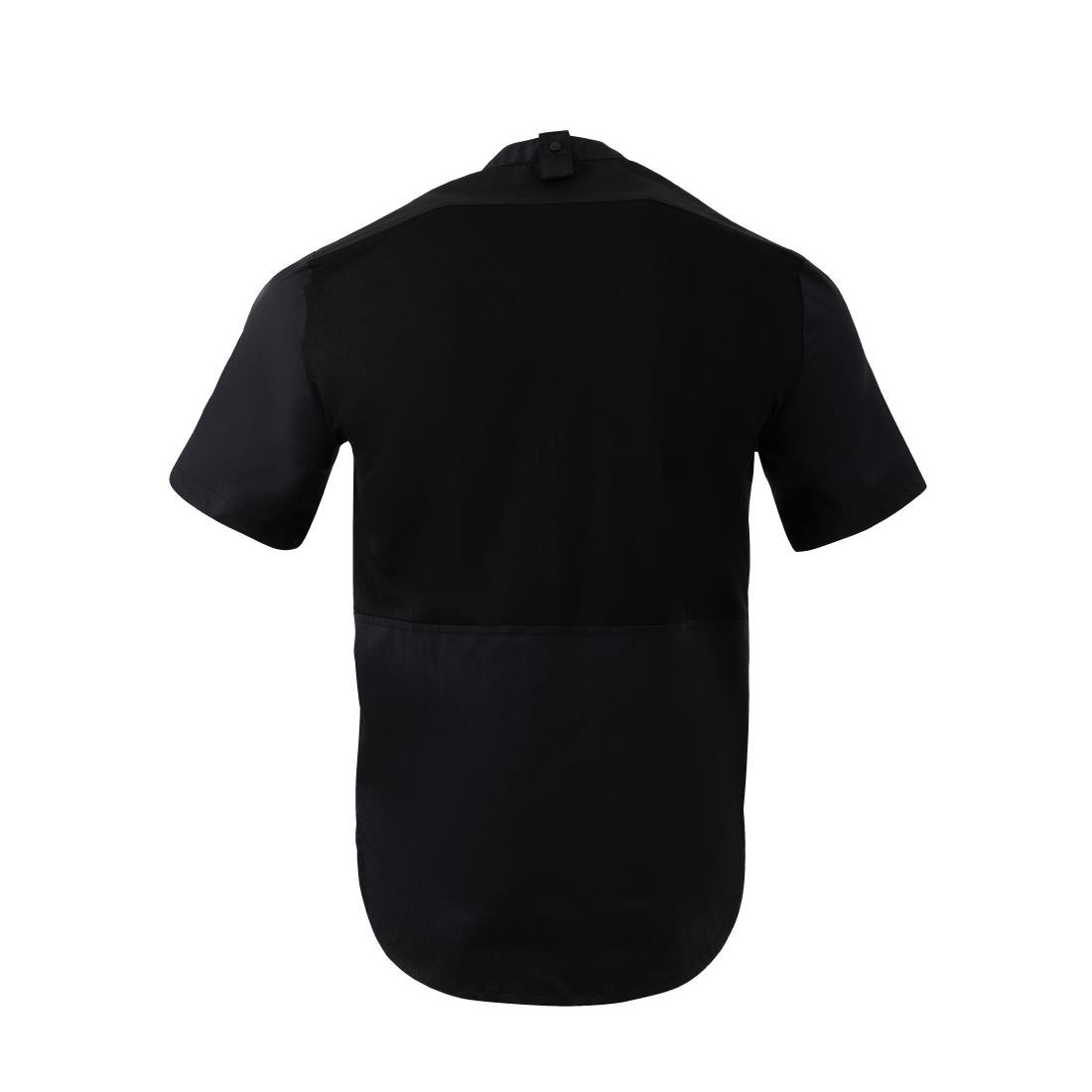 Southside Harlem Short Sleeve Zipper Chef Jacket Black Size S - BA115-S