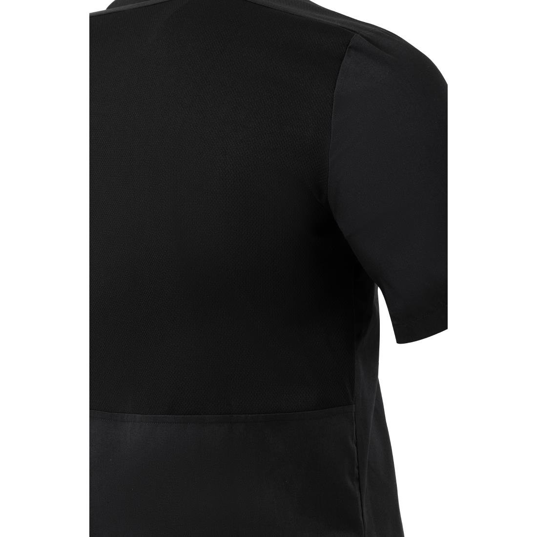 Southside Harlem Short Sleeve Zipper Chef Jacket Black Size S - BA115-S