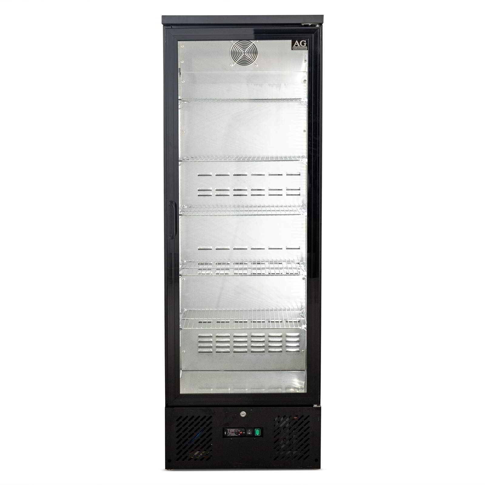 AG Equipment 300L Upright Glass Door Display / Backbar Fridge - Black B300G