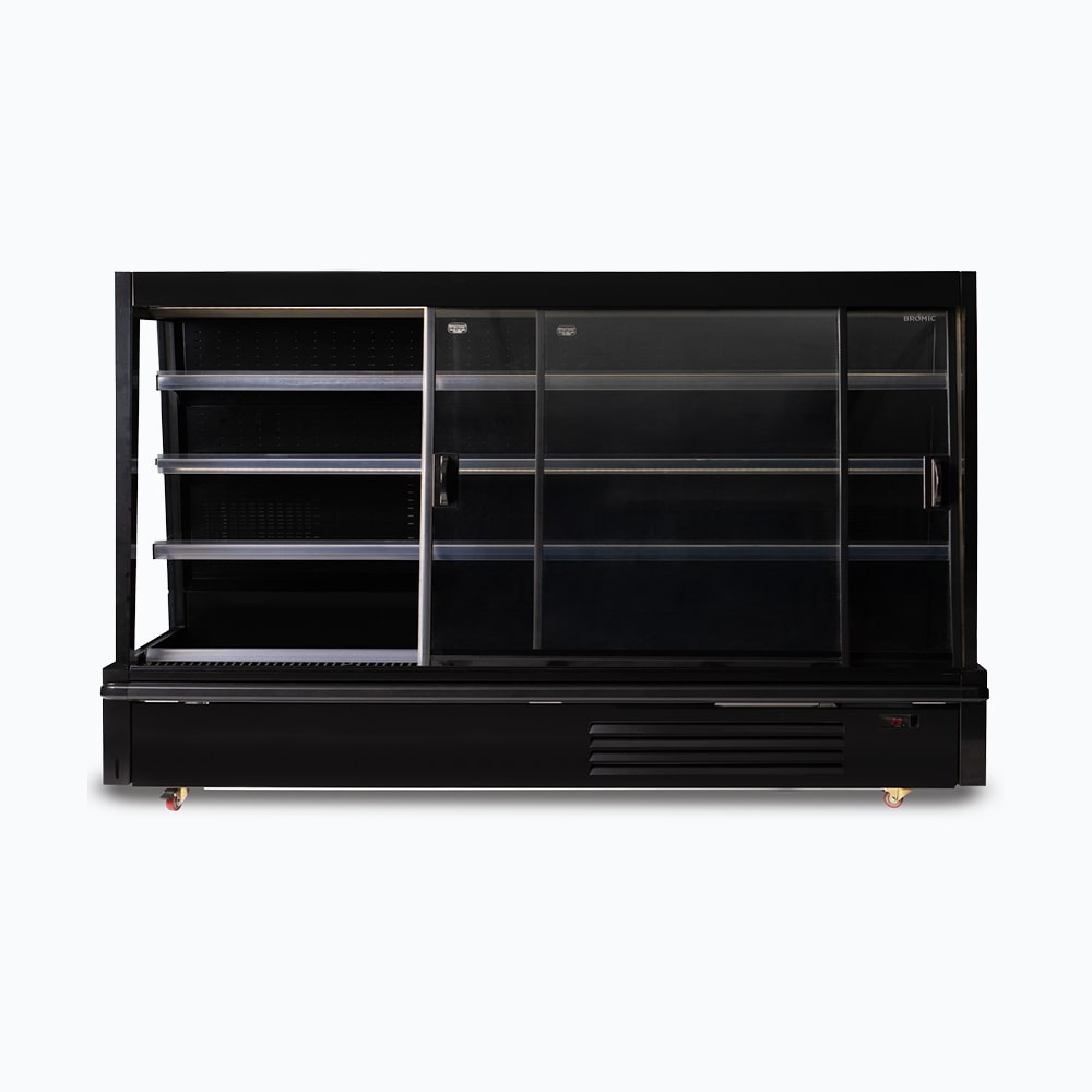 Bromic Semi Vertical Display Fridge - 2500mm - 4 Doors - Sliding SVM2500SD-NR