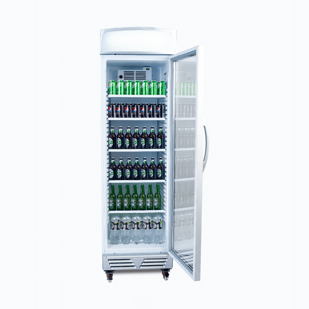Bromic Upright Display Fridge - 372L - 1 Door - Flat Glass - Lightbox GM0374L-NR