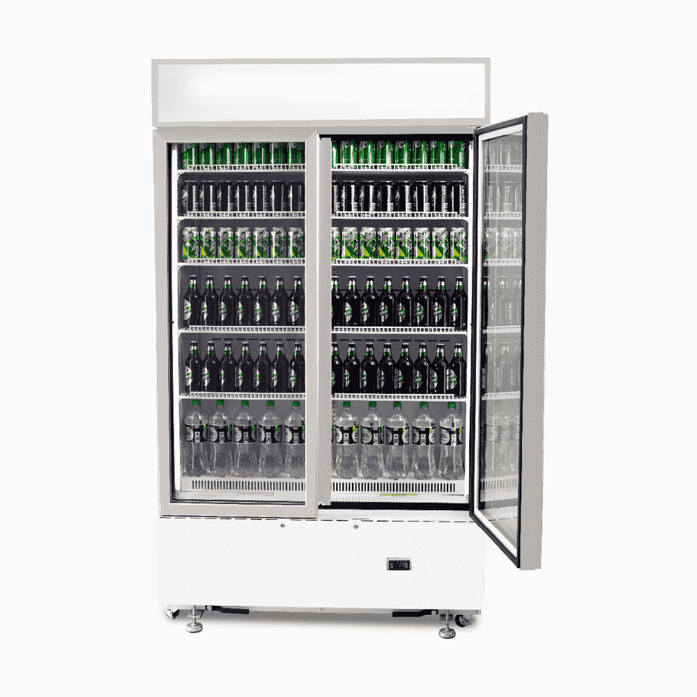 Bromic Upright Display Fridge - 960L - 2 Doors - Flat Glass - Cassette - White GM1000LWCAS