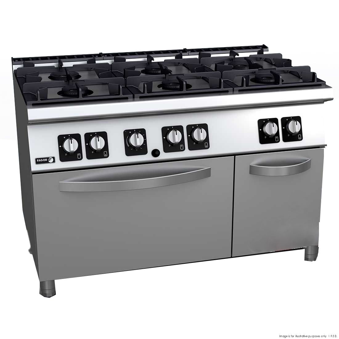 Fagor Kore 700 Series 6 Burner Gas Range With Gas Oven C-G761H