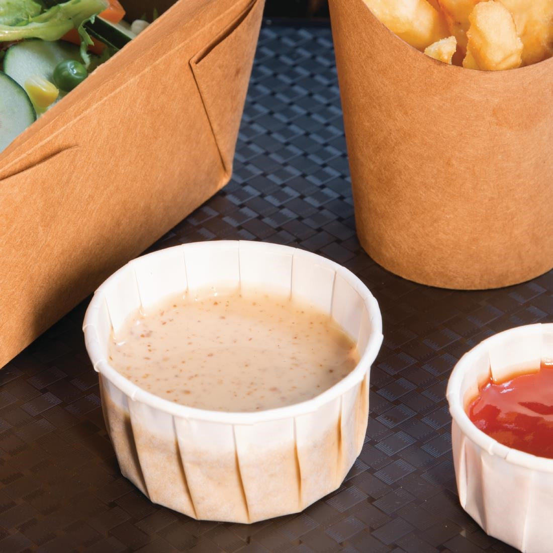 Fiesta Recyclable Paper Sauce Pots Large 112ml (Pack of 250) - CX082
