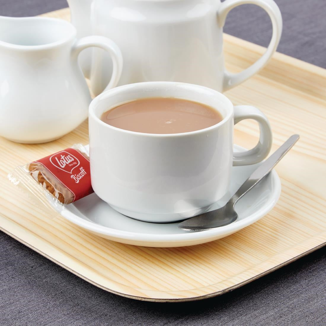 SPECIAL OFFER Olympia Athena Stacking Tea Cup And Saucer Combo (24 Pack) - S376