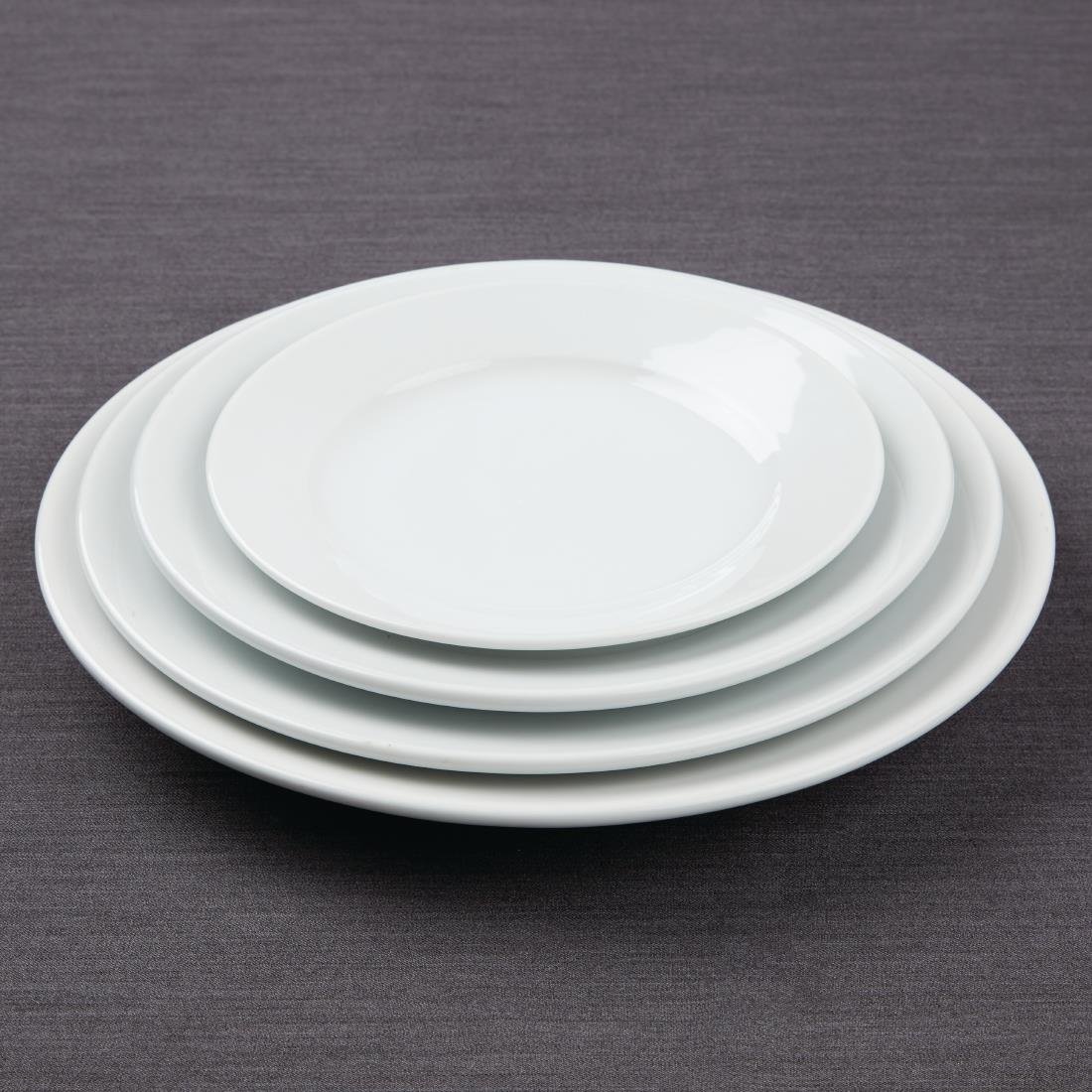 Olympia Athena Wide Rimmed Plates 254mm (Box 12) - CC209