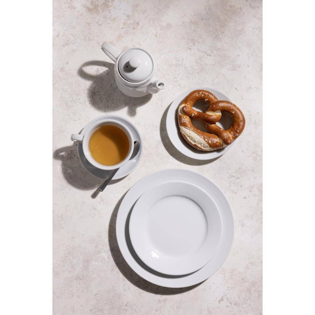 Olympia Athena Wide Rimmed Plates 165mm (Box 12) - CC206