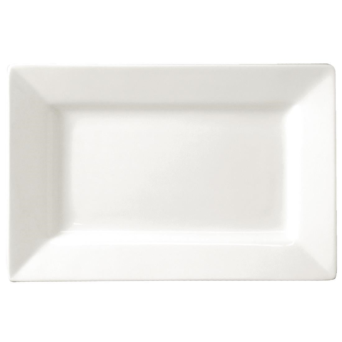 Olympia Lumina Wide Rim Rectangular Plates White 200x 130mm (6 Pack) - CD629