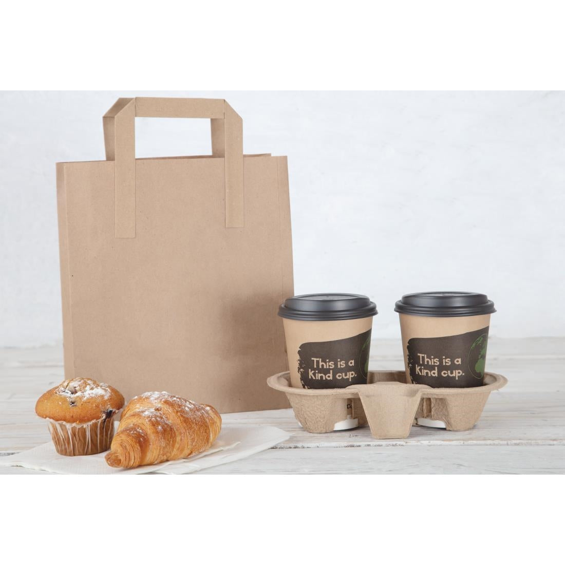 Fiesta Compostable Recycled Brown Paper Carrier Bags Medium (Pack of 250) - CF591