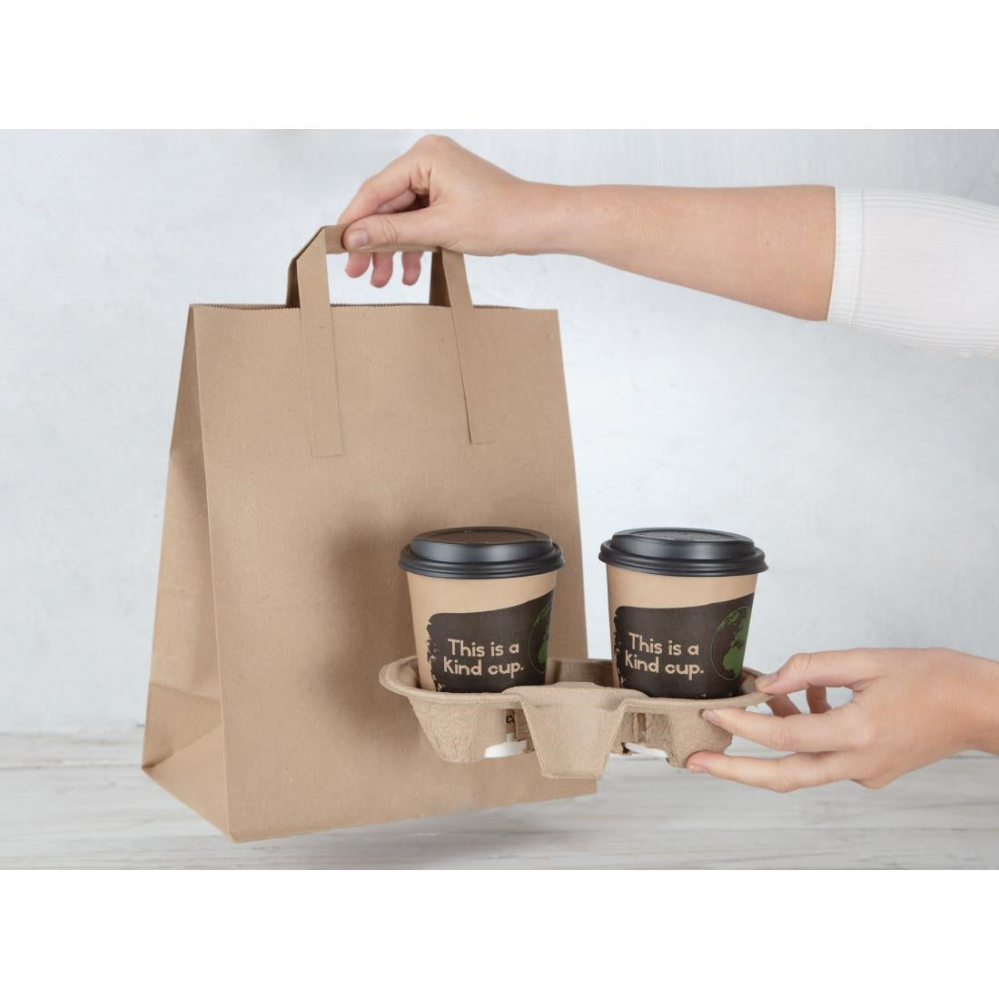 Fiesta Compostable Recycled Brown Paper Carrier Bags Large (Pack of 250) - CF592