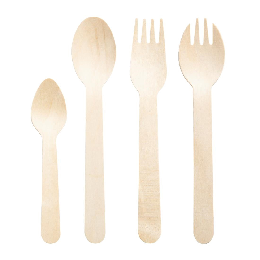 Fiesta Compostable Individually Wrapped Wooden Teaspoons (Pack of 500) - CH085