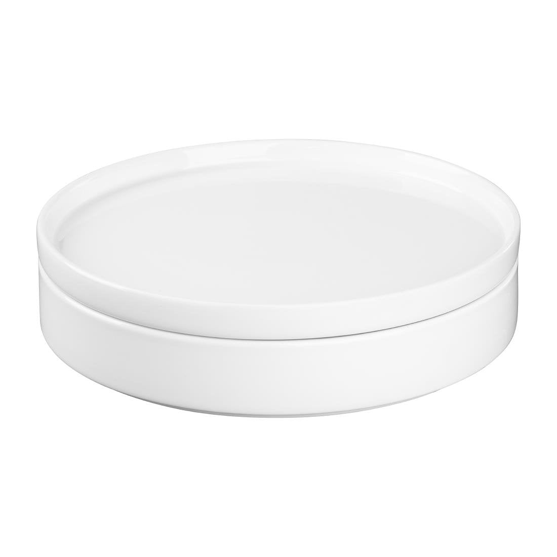 Olympia Whiteware Flat Walled Bowl - 270mm (4 Pack) - CK072