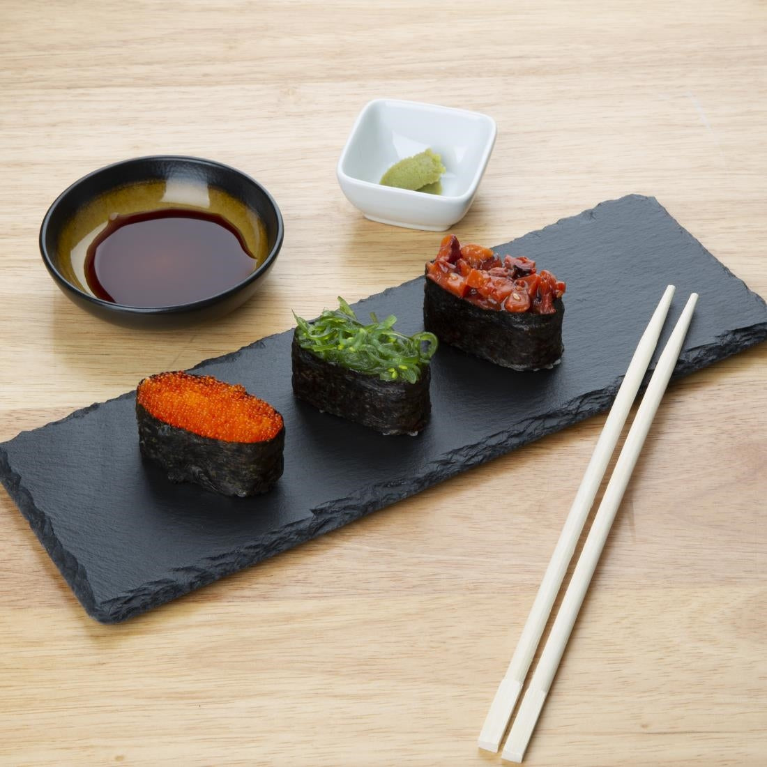 Olympia Natural Slate Rectangular Display Trays 300mm (4 Pack) - CK408