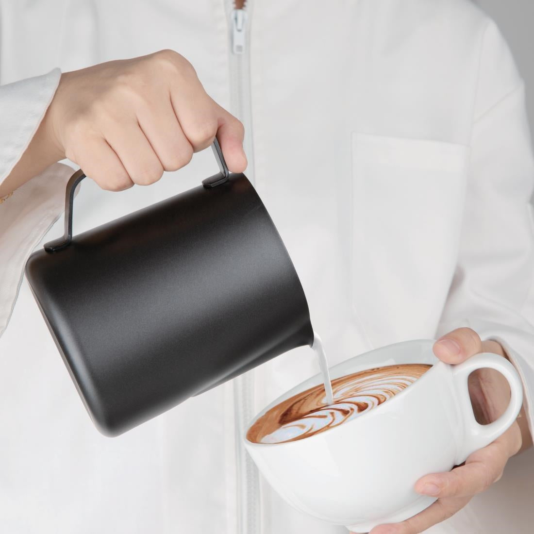 Olympia Black Non-Stick Milk Frothing Jug 900ml - CM608