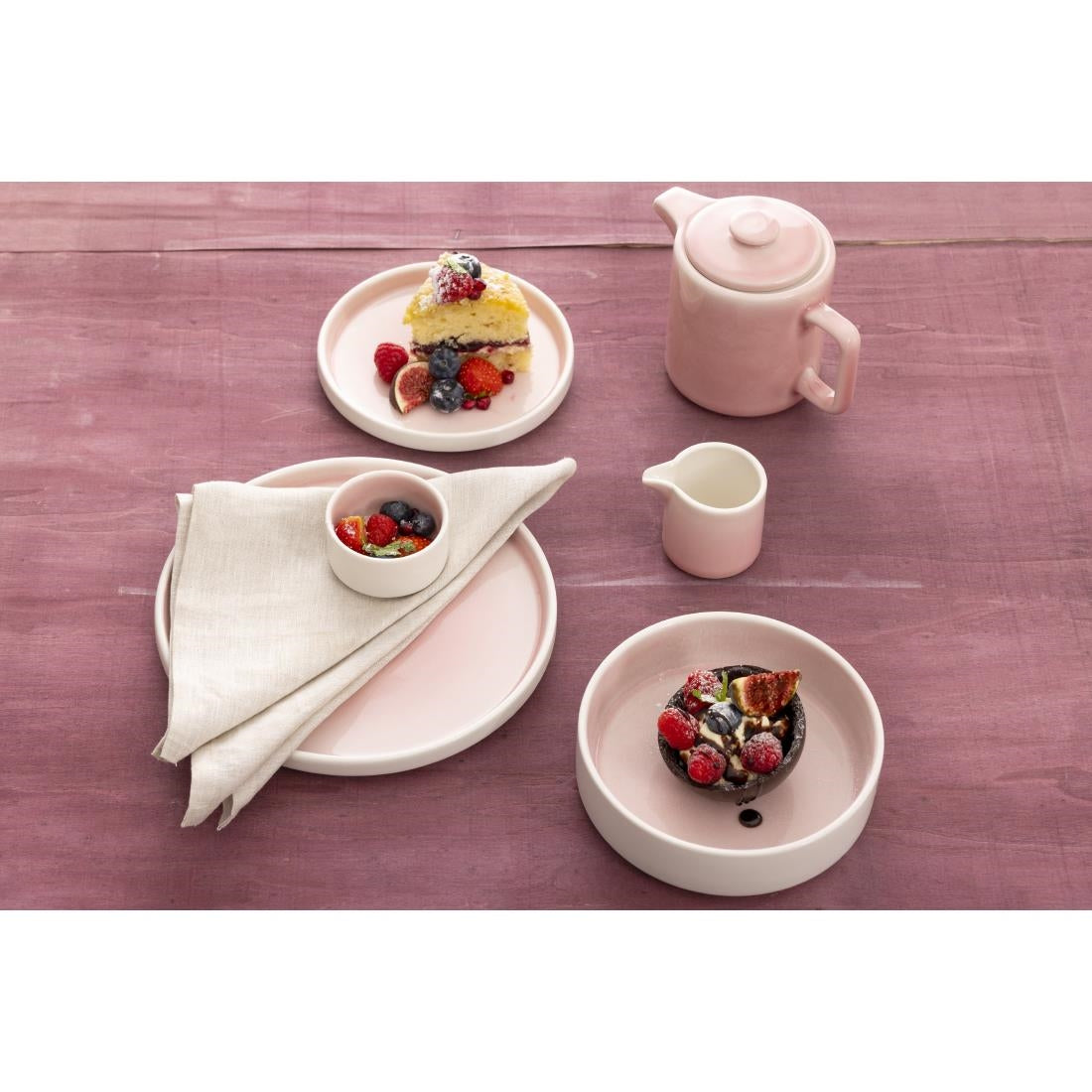 Olympia Fondant Plate Pink - 270mm (4 Pack) - CU452