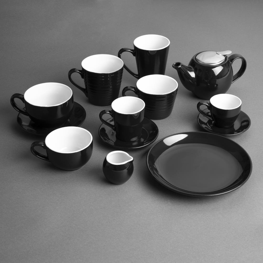 Olympia Cafe Aroma Mug Black - 340ml (6 Pack) - CU959