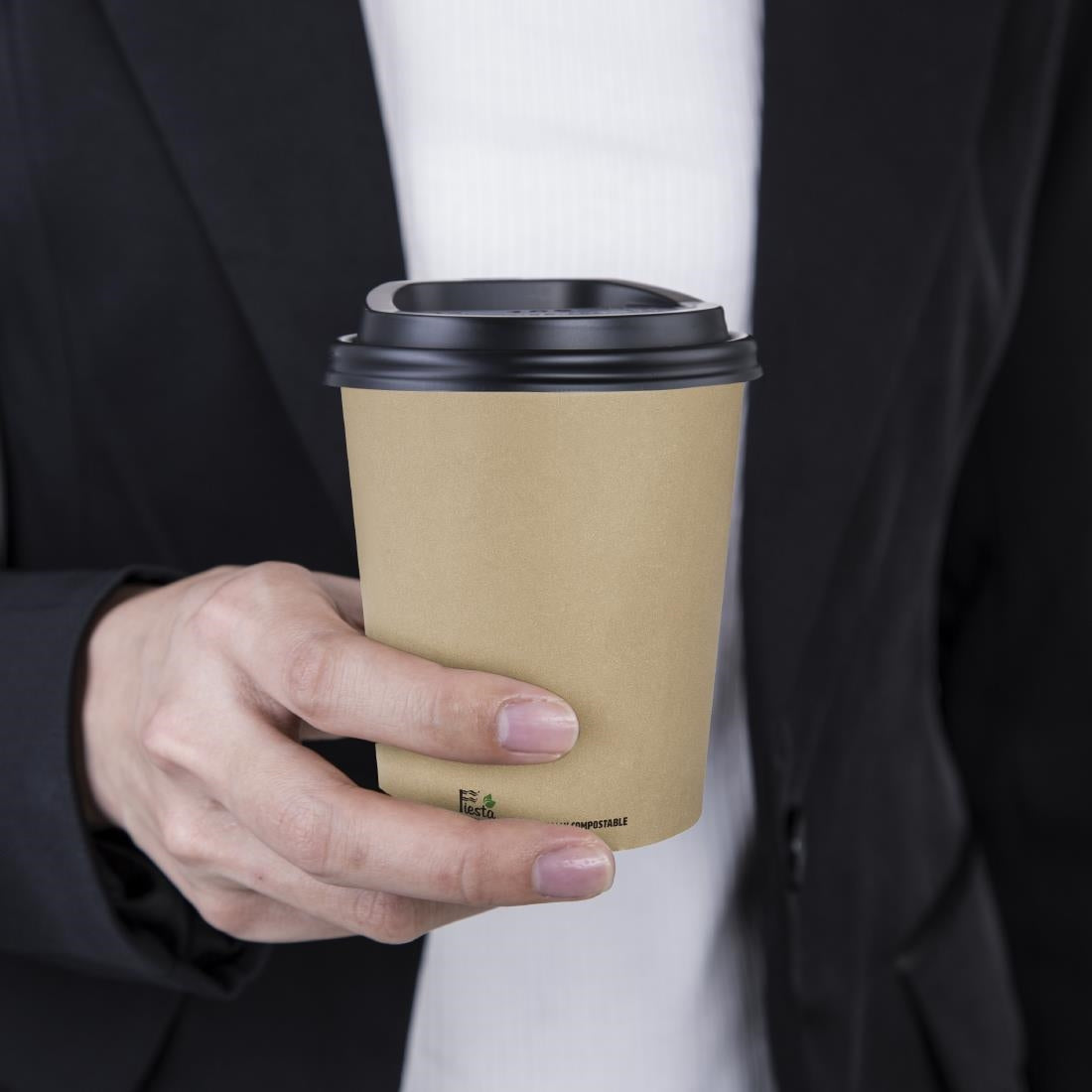 Fiesta Compostable Hot Cup Single Wall Kraft 225ml (1000 Pack) - CU980
