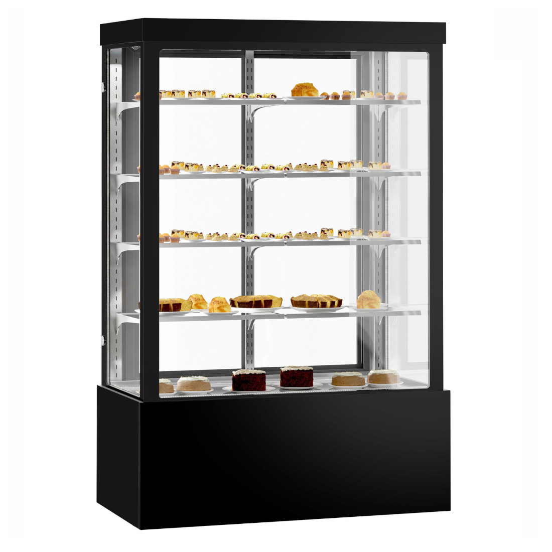 Bonvue Noir Grand 1500mm 4 Shelves Square Cake Display Cabinet - CVS150-4B