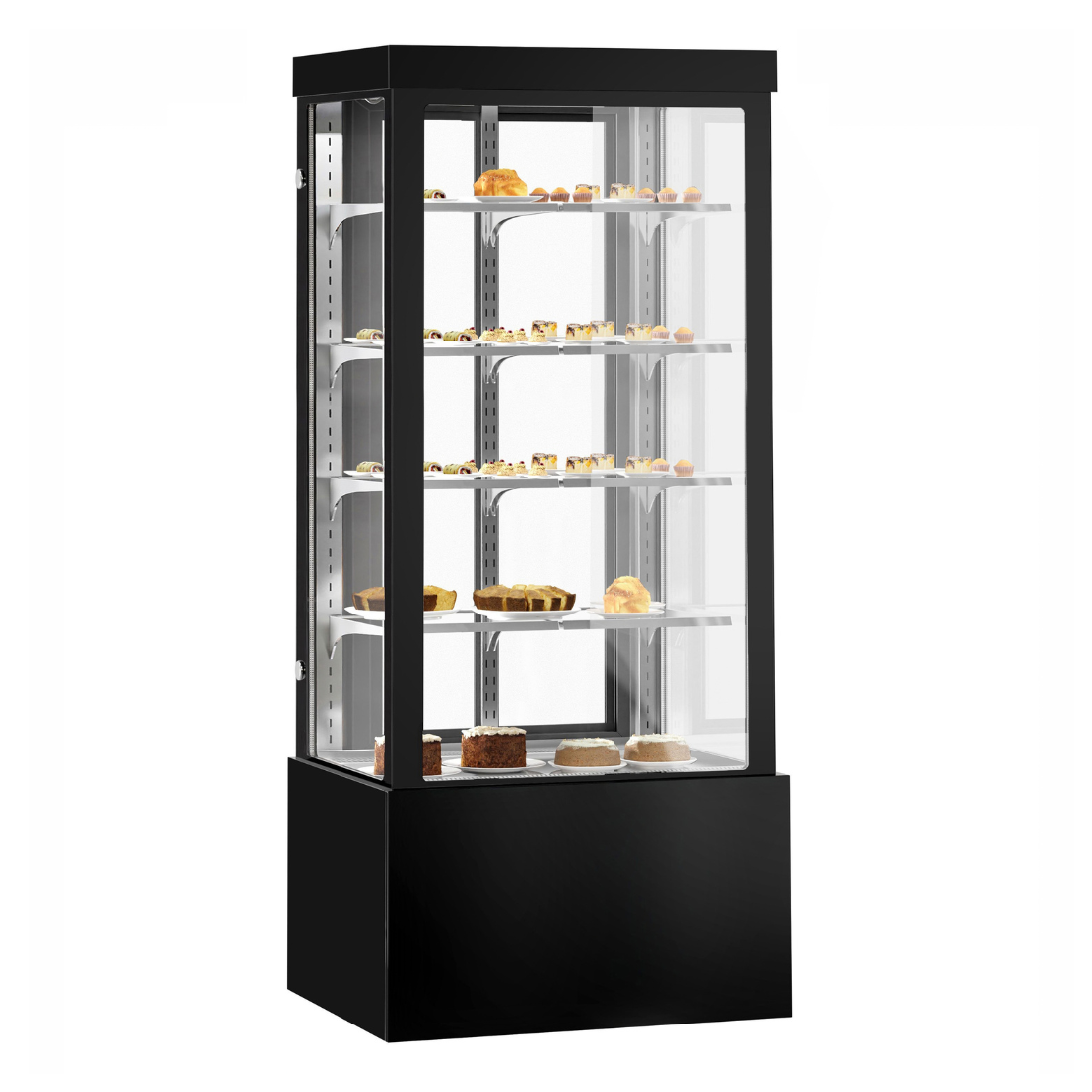 Bonvue Noir Grand 900mm 4 Shelves Square Cake Display Cabinet - CVS90-4B