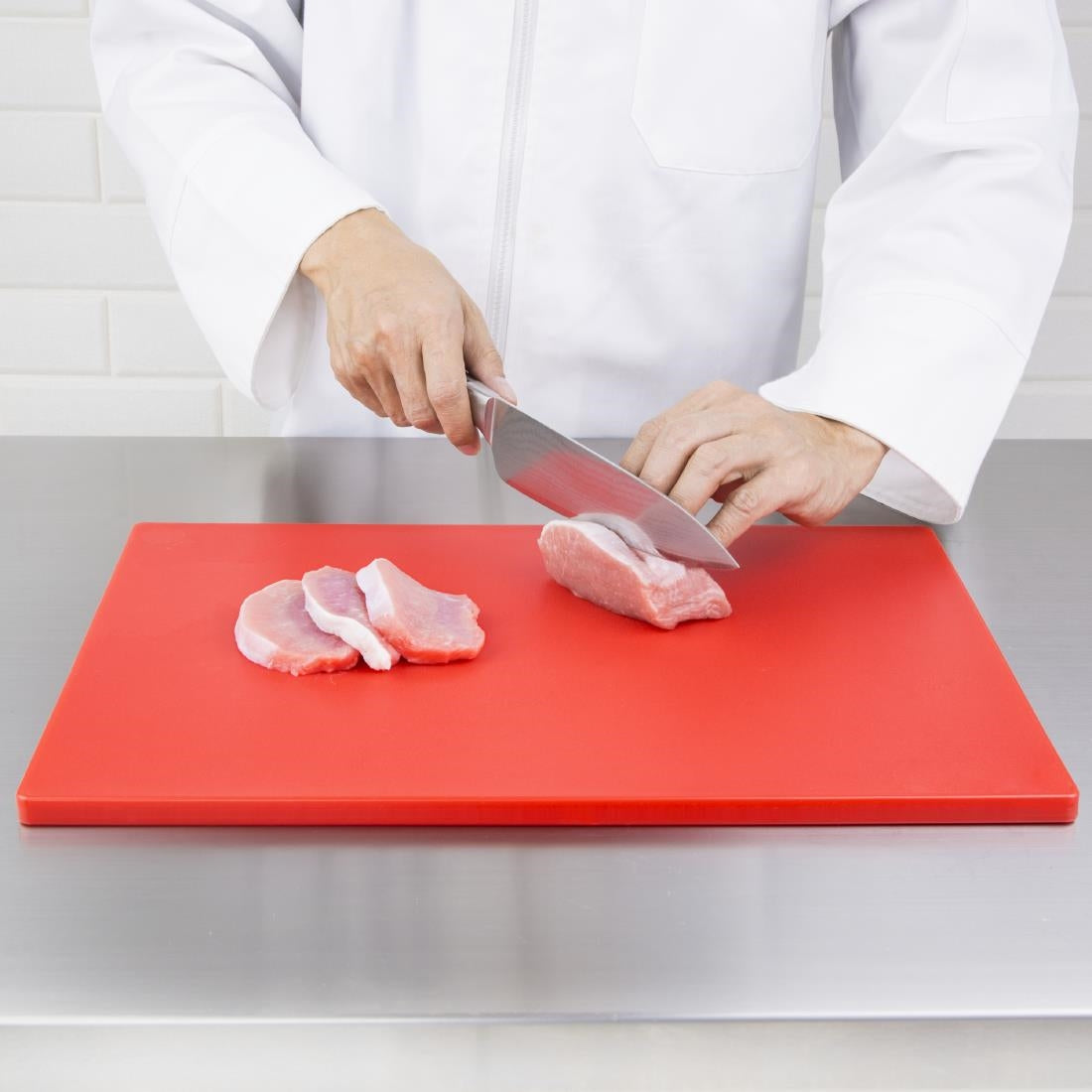 Hygiplas Extra Thick Low Density Chopping Board Red - 450x300x20mm - DM004