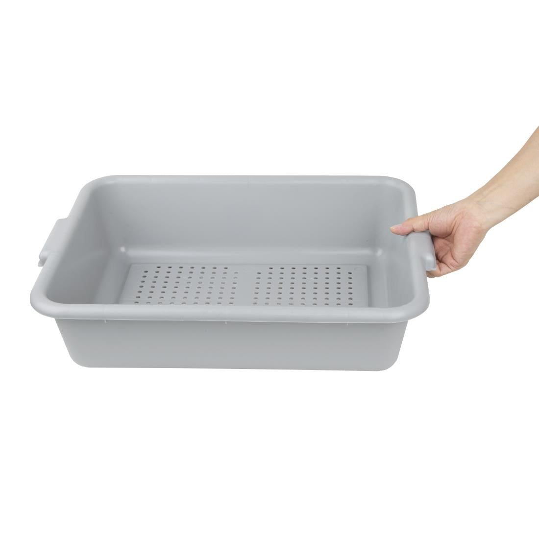Vogue Plastic Perforated Storage Box Grey - DN583