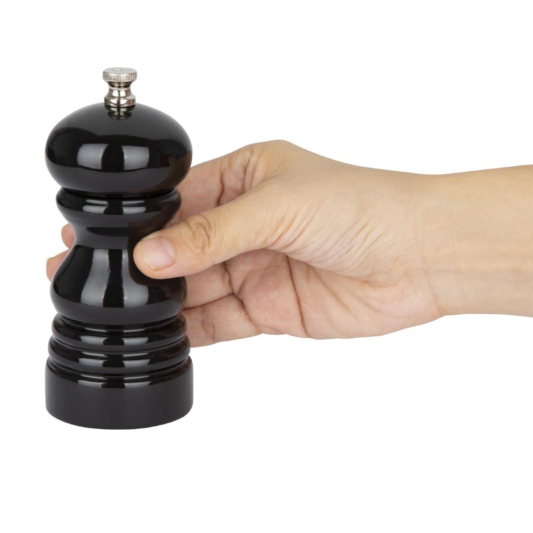 Olympia Salt Or Pepper Grinder Black Hevea Wood - 125mm - DN651
