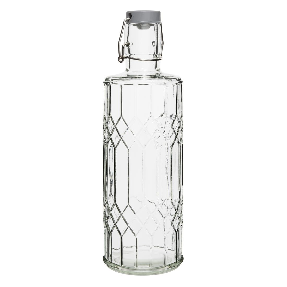 Olympia Geo Glass Water Bottle with Stopper 1Ltr (6 Pack) - DN816
