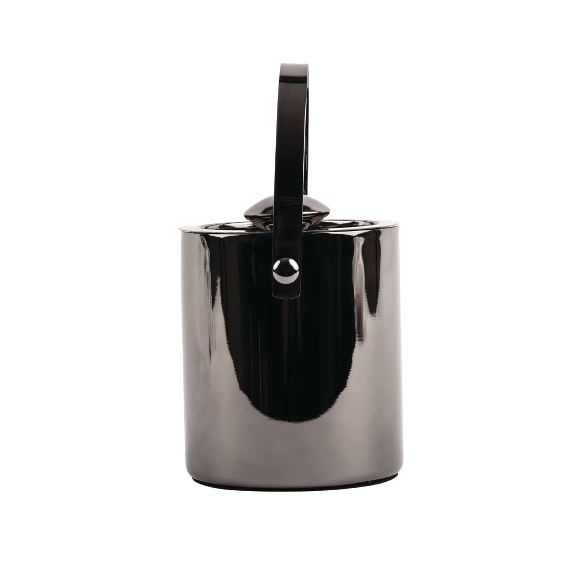 Olympia Double Walled Ice Bucket with Lid 1Ltr Gunmetal - DR742