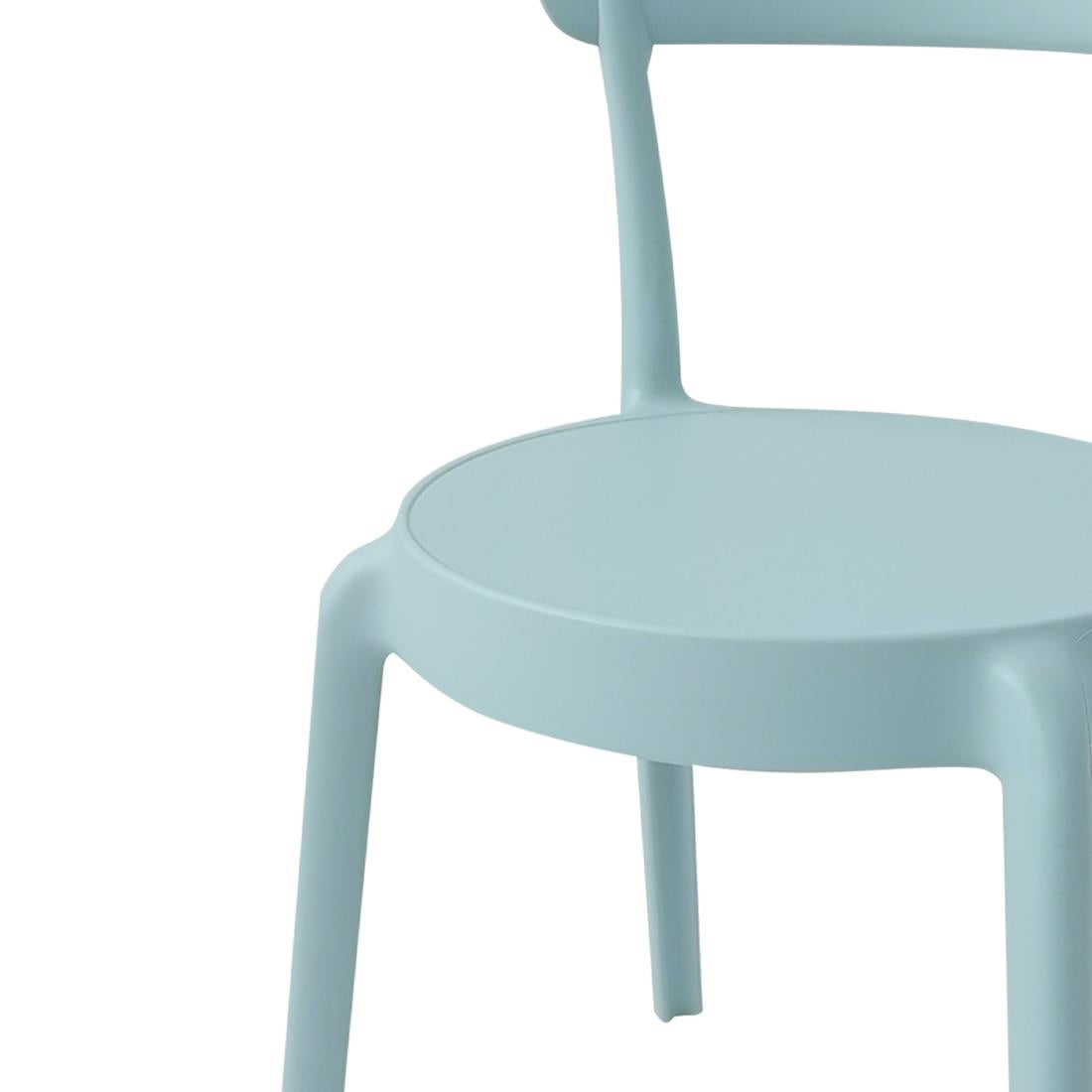 Bolero Mila Café Chairs Icy Blue (2 Pack) - DX973