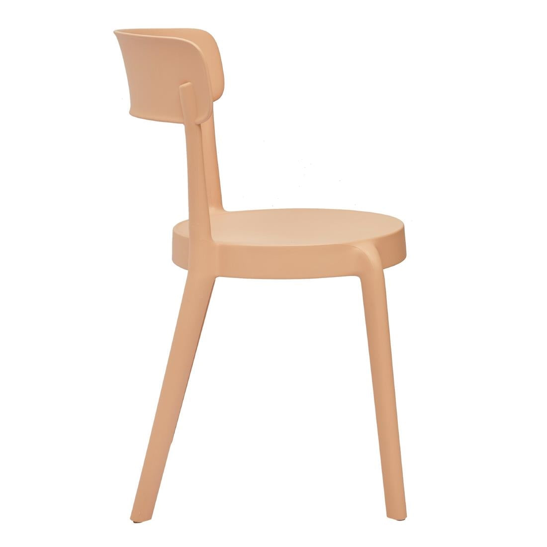 Bolero Mila Café Chairs Light Salmon (2 Pack) - DX975