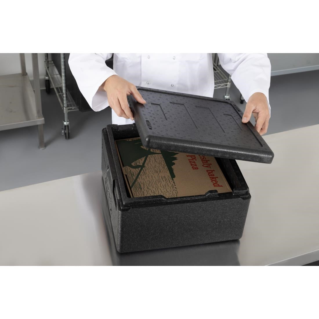 Vogue Insulated EPP Pizza Storage & Food Transport Box 22Ltr 4 Pizza Capacity - DX992