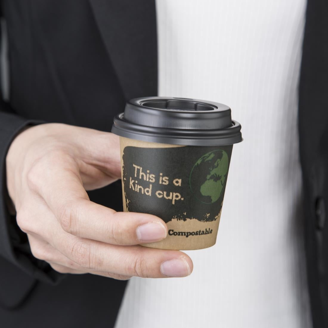 Fiesta Compostable Espresso Takeaway Cups Single Wall 114ml / 4oz (Pack of 50) - DY980