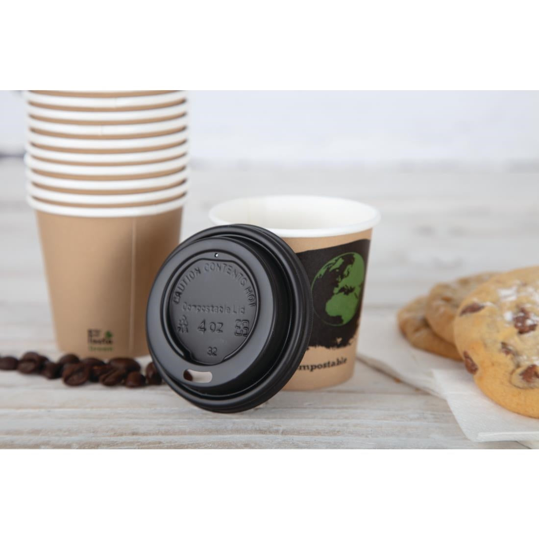 Fiesta Compostable Espresso Takeaway Cups Single Wall 114ml / 4oz (Pack of 50) - DY980