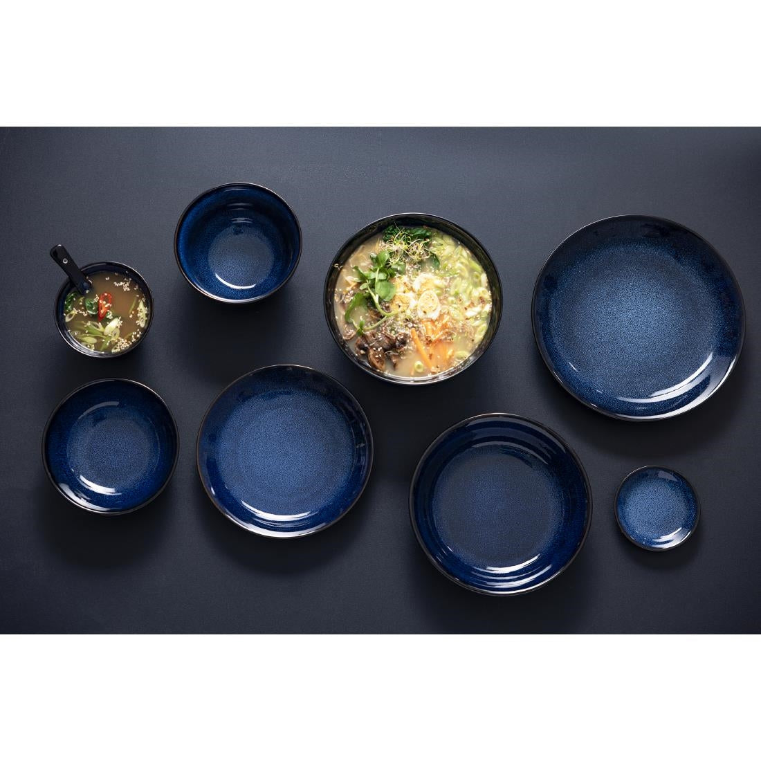 Olympia Luna Midnight Blue Footed Bowls 115mm (8 Pack) - DZ774