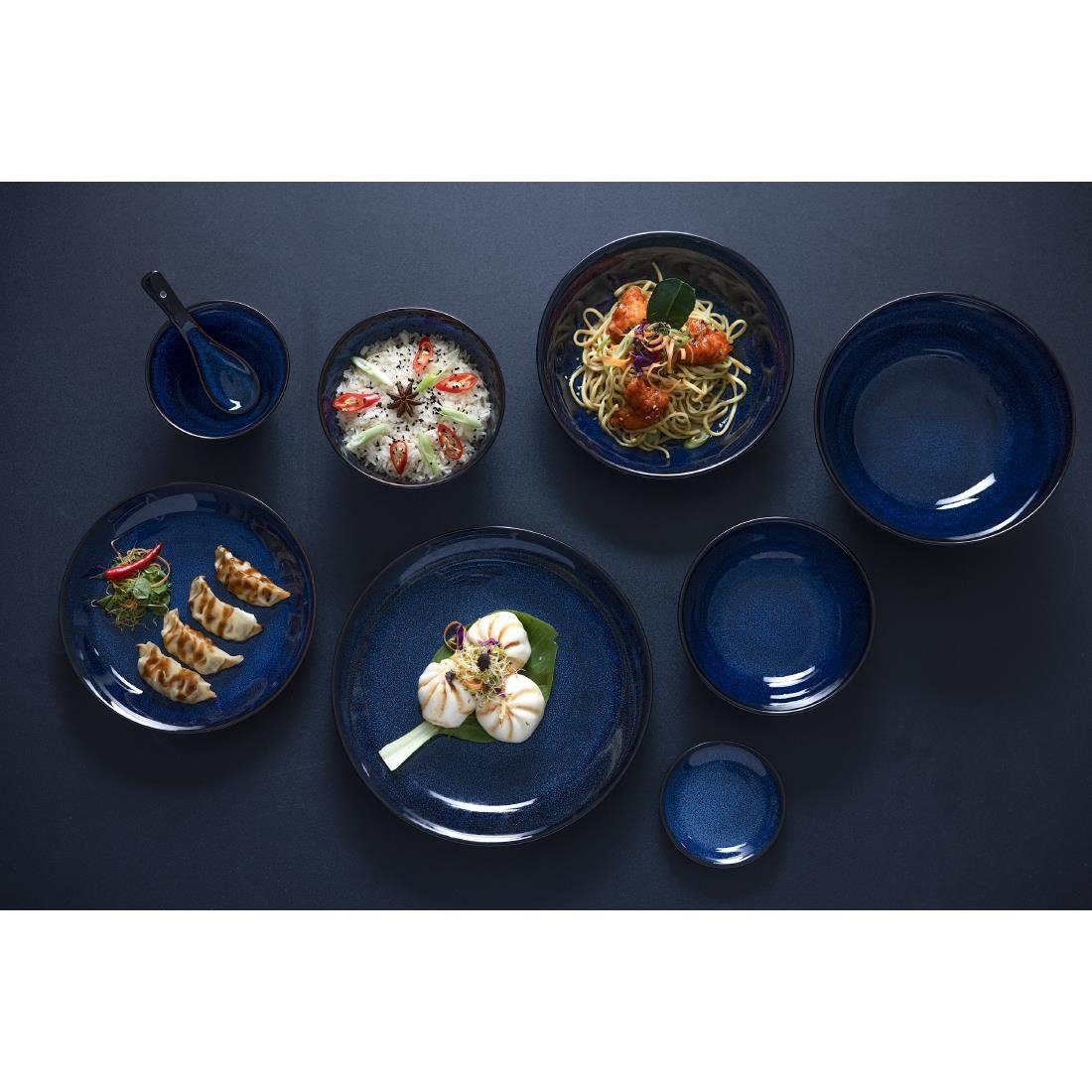 Olympia Luna Midnight Blue Coupe Plates 205mm (4 Pack) - DZ779