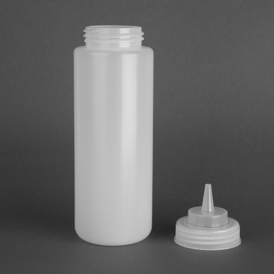 Vogue Clear Wide Neck Squeeze Sauce Bottle 910ml - E093