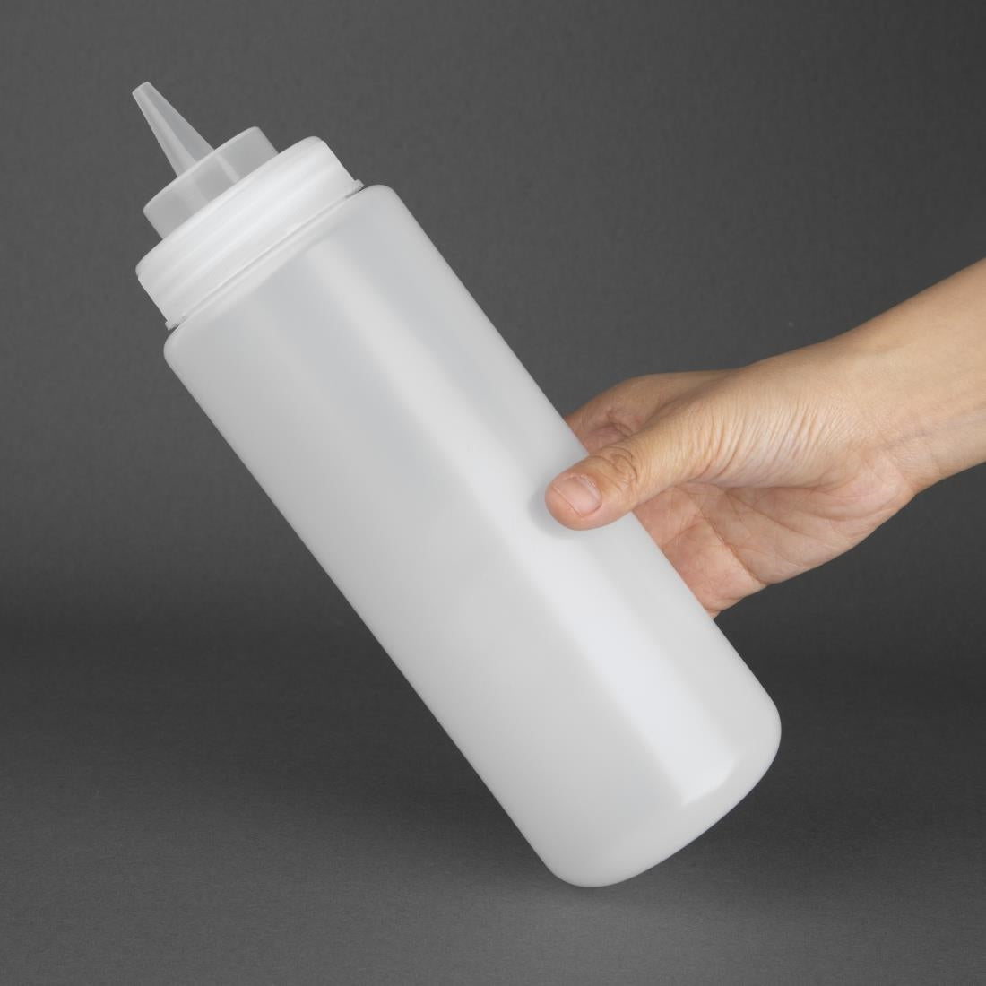 Vogue Clear Wide Neck Squeeze Sauce Bottle 910ml - E093