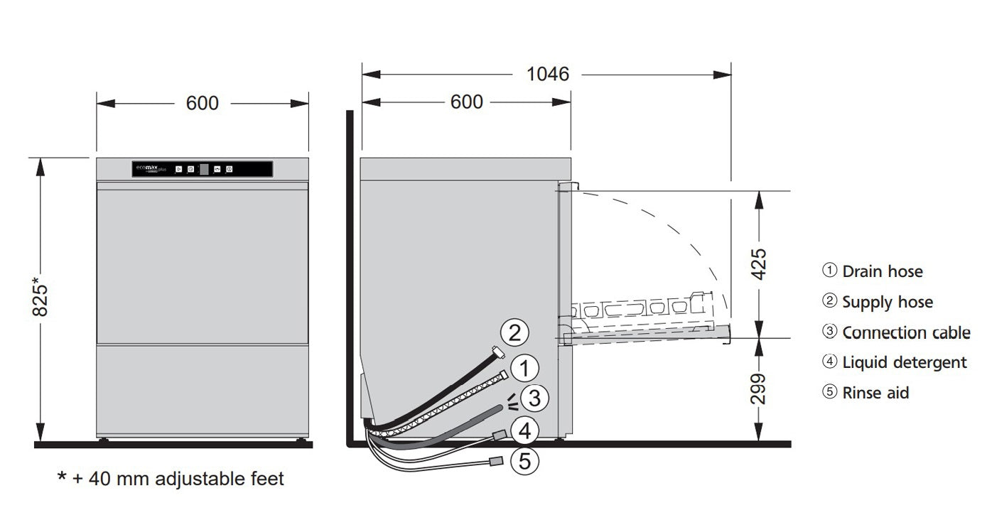 Hobart ECOMAXPLUS Glass/Dishwasher Large Chamber - ECOMAXPLUSF515L-D