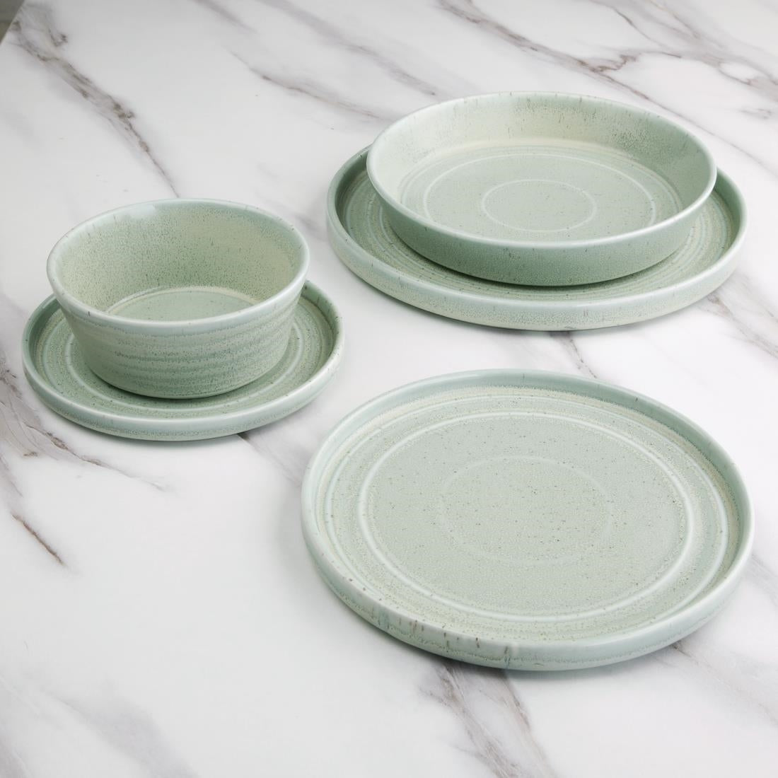 Olympia Cavolo Flat Round Plates Spring Green 180mm (6 Pack) - FB562